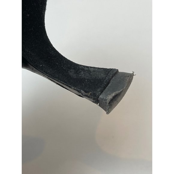 Prada Black Suede Round Toe Kitten Heel Size EU 37.5/US 7 - Picture 8 of 9